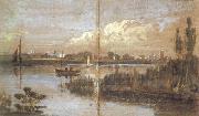 Joseph Mallord William Turner River scene with boats (mk31) oil painting picture wholesale